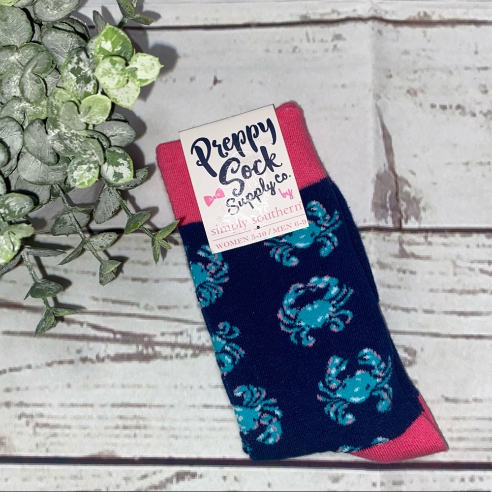 Simply Southern Preppy Socks Crabs